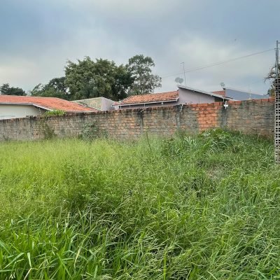 Remoção da camada vegetal superficial e limpeza de mato denso em lote residencial na cidade de Arandu.